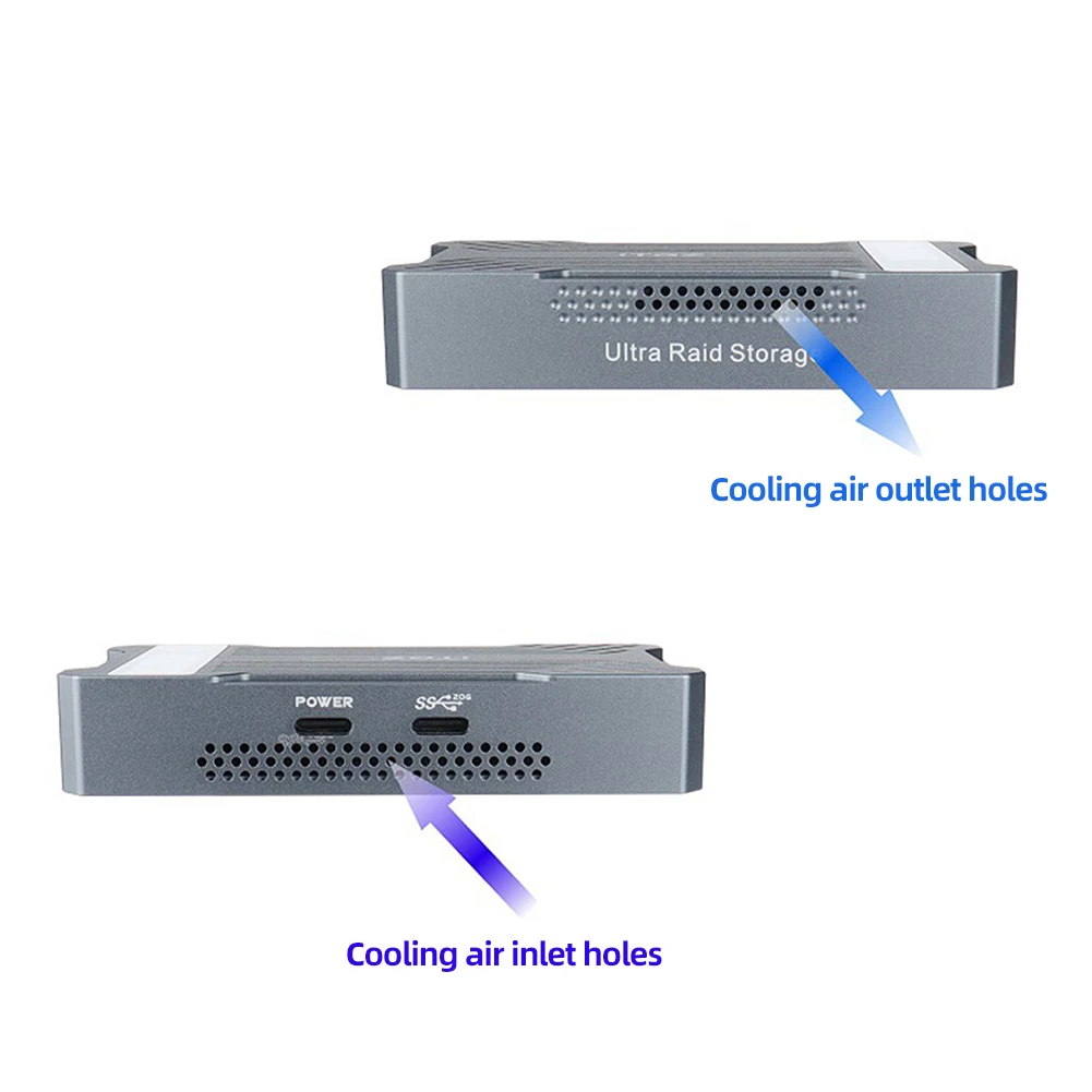 M.2 NVME SSD RAID   HDD ָ Ʈ ̽, ϵ ũ ڽ   ϵ ̺ Ŭ, PC M Ű USB3.2 Gen2, 20Gbps
