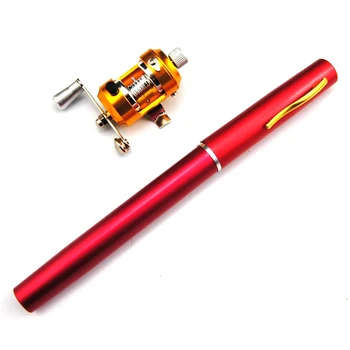 Portable Pocket Telescopic Mini Fishing Pole Pen Shape Folded Fishing Rod With Reel Wheel 4