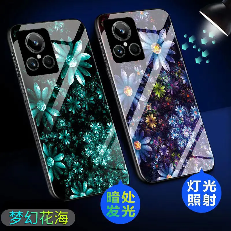 Luminous Tempered Glass Phone Case For Realme Gt Neo2 Neo3 Case Dark In Back Cover For  Realme Gt2 Explorer Master Gt2 Pro Case