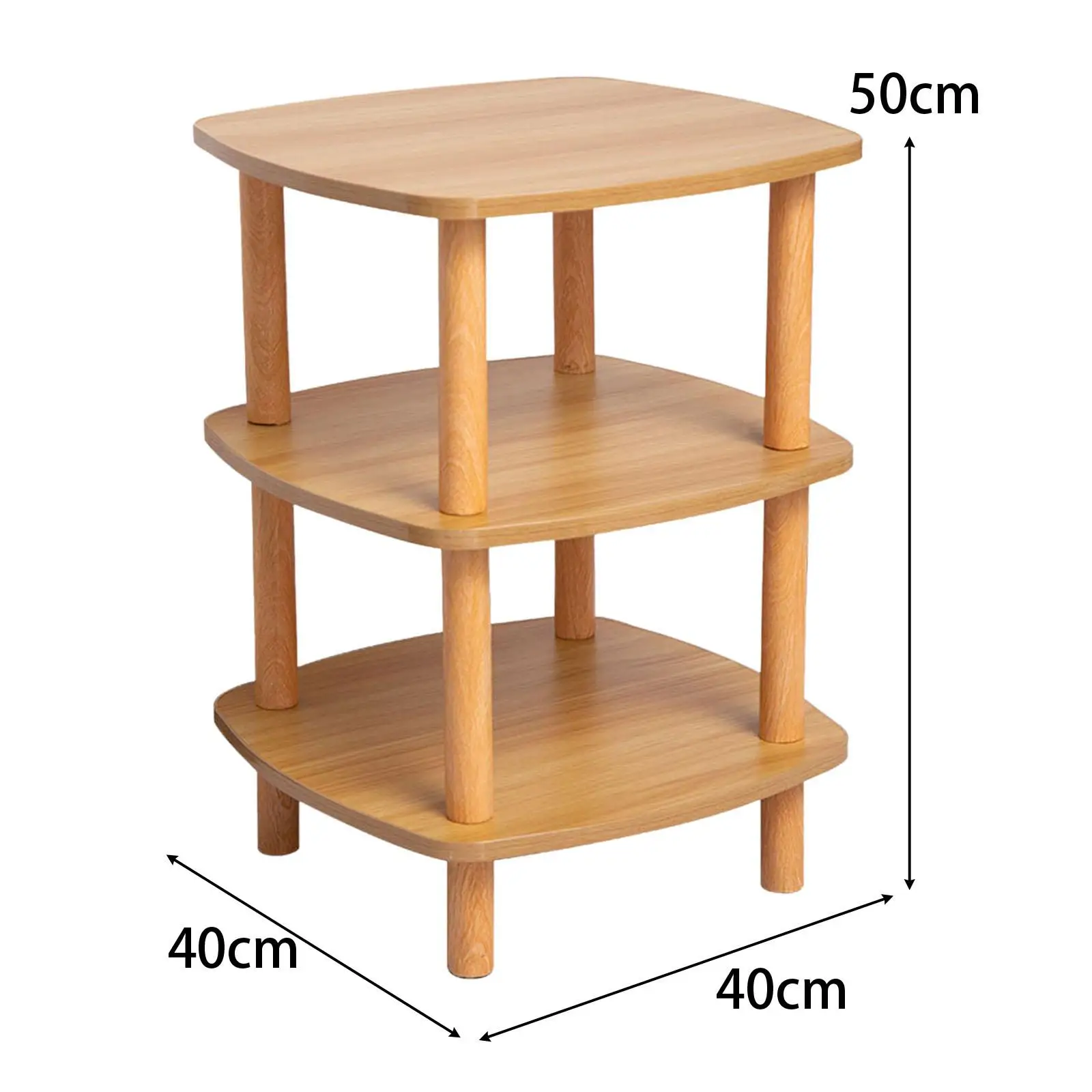 End Table 3 Tier Small Side Table Bedside Small Square Sofa Side for Sofa Living Room Office Spaces Bedroom