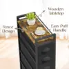 LASZOLA 5 Drawer Narrow Dresser Slim Cabinet Skinny Storage Tower Chest, Ideal for Small Spaces Bathroom Bedroom, Between Washer 5