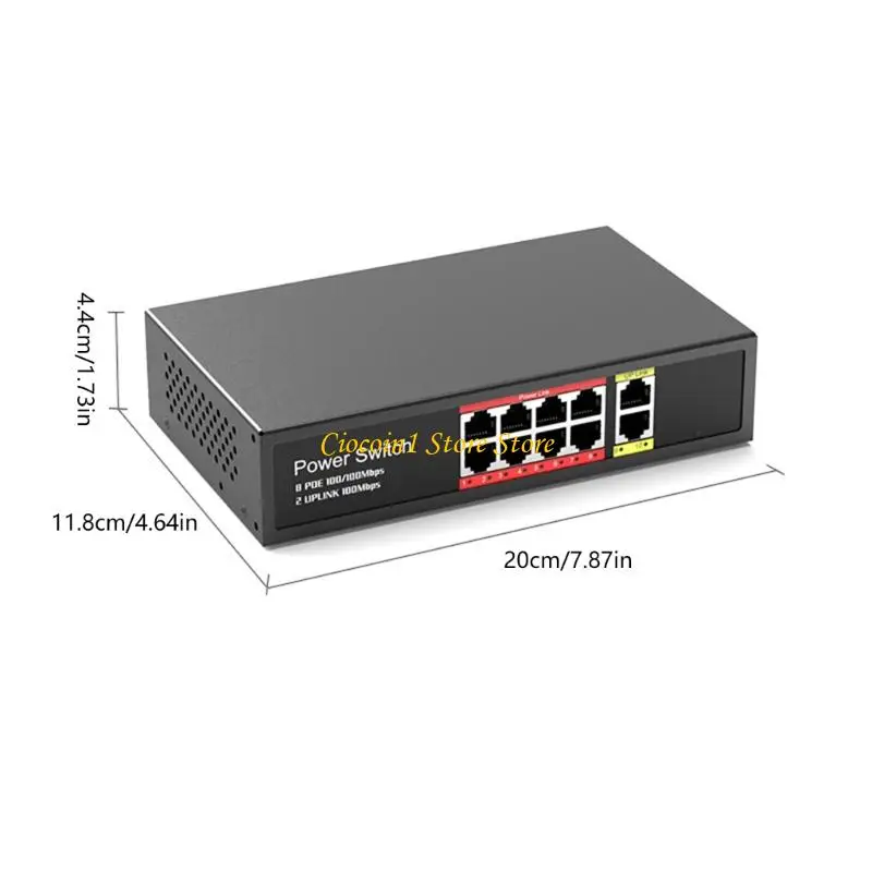 A3PC 고속 이더넷 8 포트 48V 스위칭 범용 카메라 호환성 원활한 네트워킹 통합을 위한 금속 인클로저