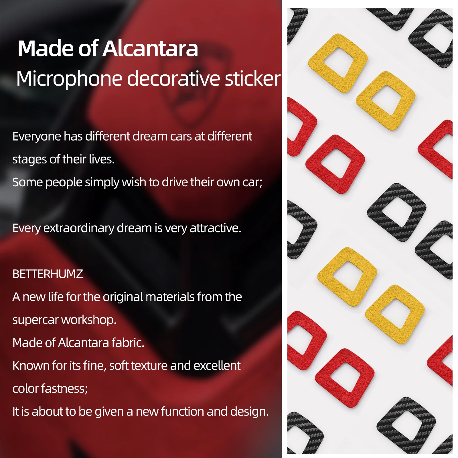 베터험즈 닷지 챌린저 2015-2023 알칸타라 소재 차량 루프 천장 마이크 트림 스티커 튜닝 인테리어 액세서리