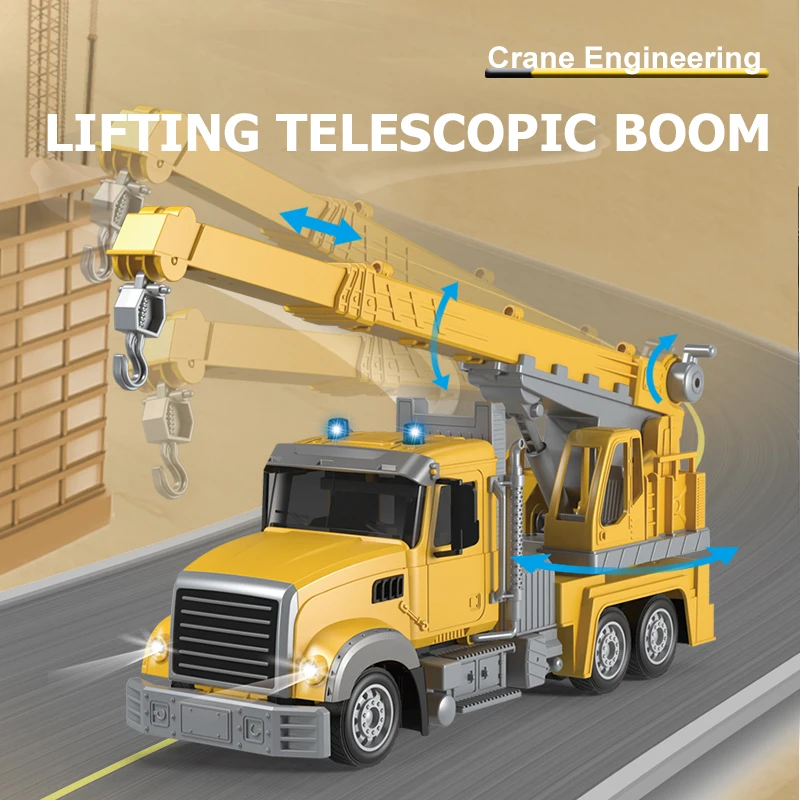 2.4Ghz Rc Excavator Toy Engineering Car Alloy and Plastic Remote Control Digger Mixing Crane Forklift Truck For Children's Gift rc cars,rc trucks,rc construction toy
