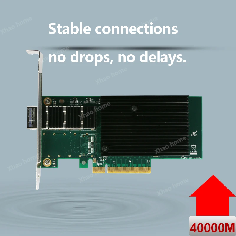 40G PCI-E QSFP 파이버 네트워크 카드, Intel NIC와 호환되는 서버/데스크탑 PC용 10G 이더넷 어댑터, 듀얼/싱글 모드 LC