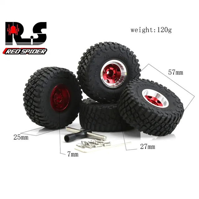 4P Aluminium Alloy 1.3" Beadlock Wheel Rims For 1/24 1/18 SCX24 TRX4m