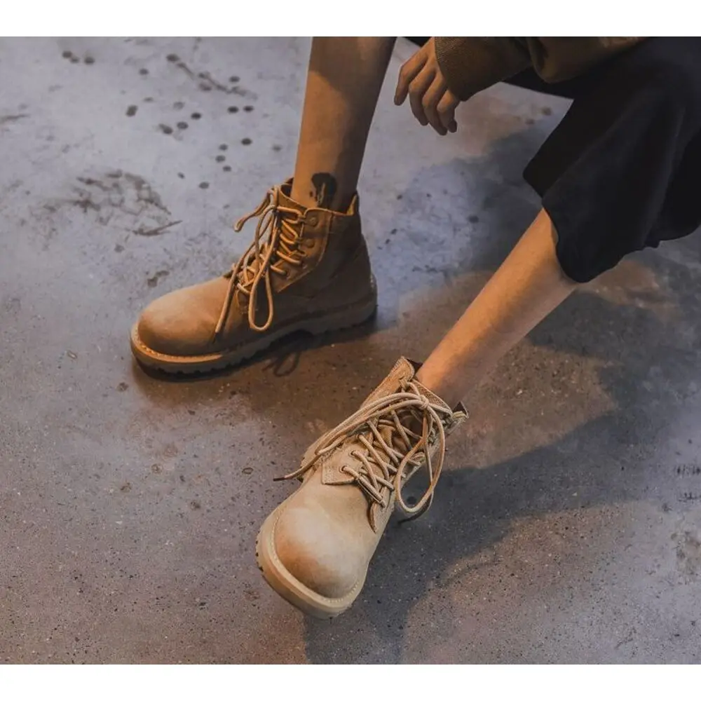 Herbst Arbeitskleidung Schuhe Martin Herren Mid Top Sho British 2022 Neue echte Leder Mode Stiefel_voghion.com