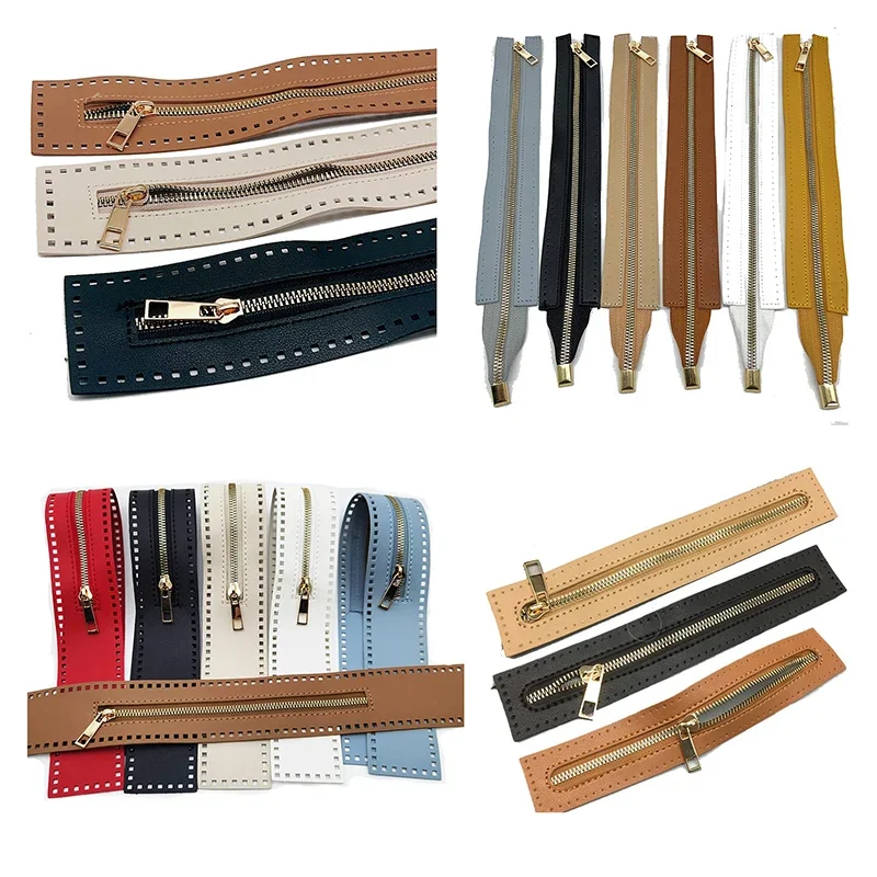 DIY Zipper For Woven Bag Hardware PU Leather Zipper Sewing Accessories 55cm Metal Zipper For Clothes Shoes Supplies