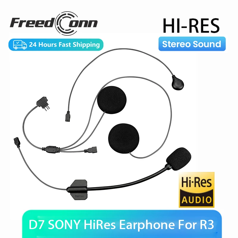 Freedconn D7 Bluetooth Helmet Headset Motorcycle Intercom Hi RES Earphone Mic Accessories for R3