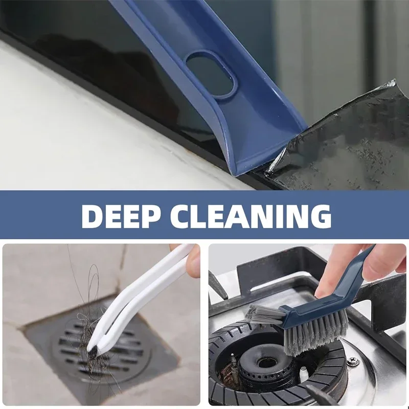 Bathroom Long Handled Brush Floor Brush Bathroom Sink Bathtub Ceramic Tile Hard Bristled Brush Cleaning Floor Seam Brush 6