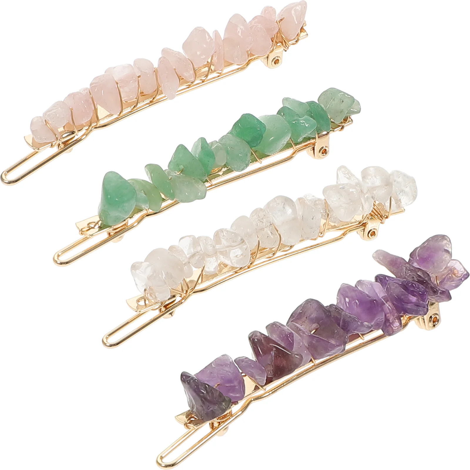 

4pcs Crystal Stones Hair Clips Hairpin Colorful Barrette Fashion Hair Accessory