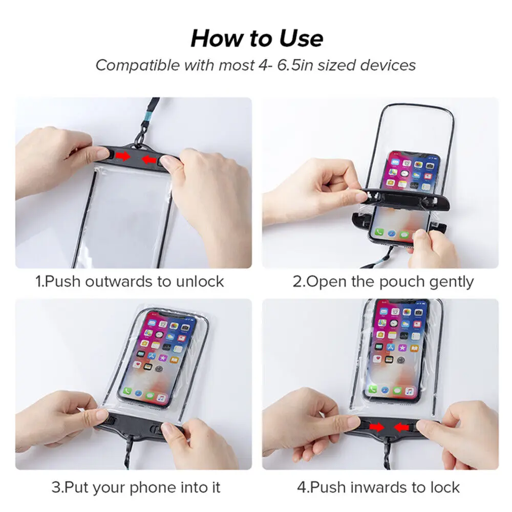 Transparent Waterproof PVC Mobile Phone Bag for Diving Swimming Portable Mobile Phone Case Floating Underwater Protector 6