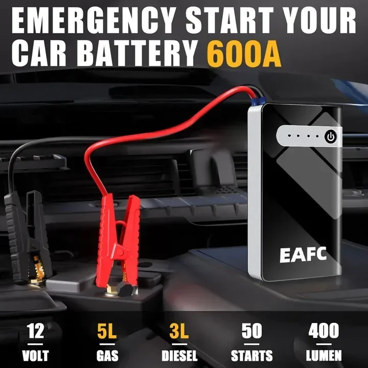 Portable Jump Starter Multi-function Power Bank 600A Emergency Booster Car Battery Charger 12V Gasoline and Diesel Vehicles
