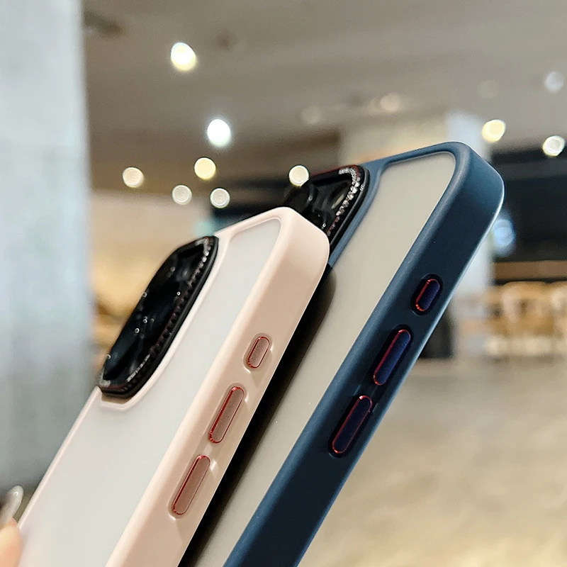 Coque de téléphone translucide mate pour iPhone, compatible modèles 15, 14 Plus, 13, 12 Pro Max, armure antichoc, en Silicone, coque rigide transparente_voghion.com