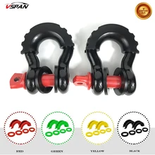 

Thicken Black D-Ring Shackle Cover Isolators Kit 2 Rubber Isolators & 4 Washers Fits 5/8'' 3/4''Shackle Prevent Gear Rattling