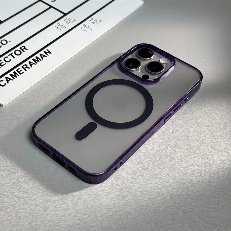 Luxury Matte Translucent Magnetic Wireless Charging Case - Clear Hard Back Cover