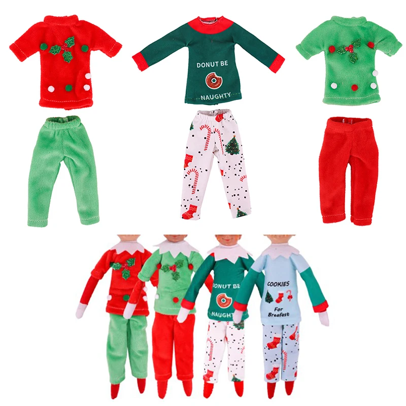 

30cm Doll Clothes Set For Christmas Bookshelf Elf Doll DIY Decor Accessories Children 1pc Christmas Elf Doll Clothes Set