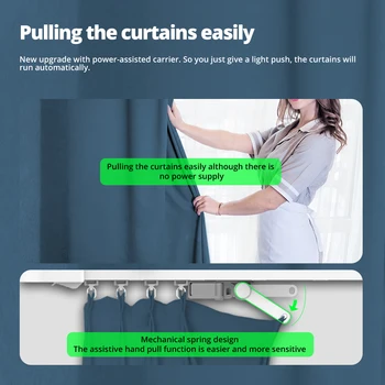 Zemismart Matter Over Thread Smart Electric Curtain Motor with Splicing Track Siri SmartThings App Google Home Control 5