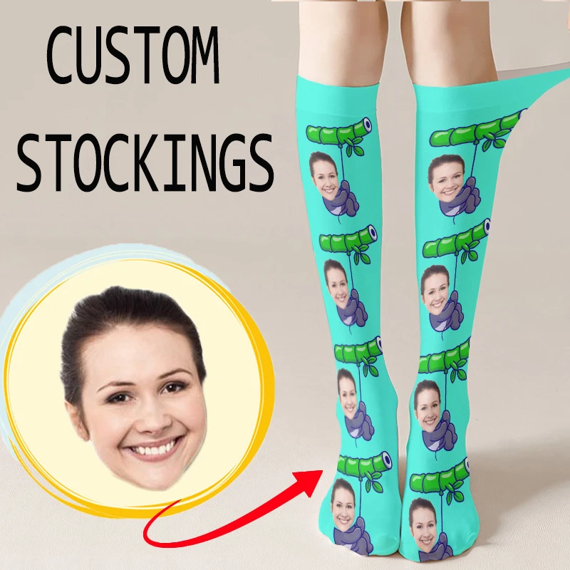 

Customized Cartoon Panda Funy Stockings Cute Naughty Panda Pattern Novelty Calf Socks For Your Child Lovers friend Gift