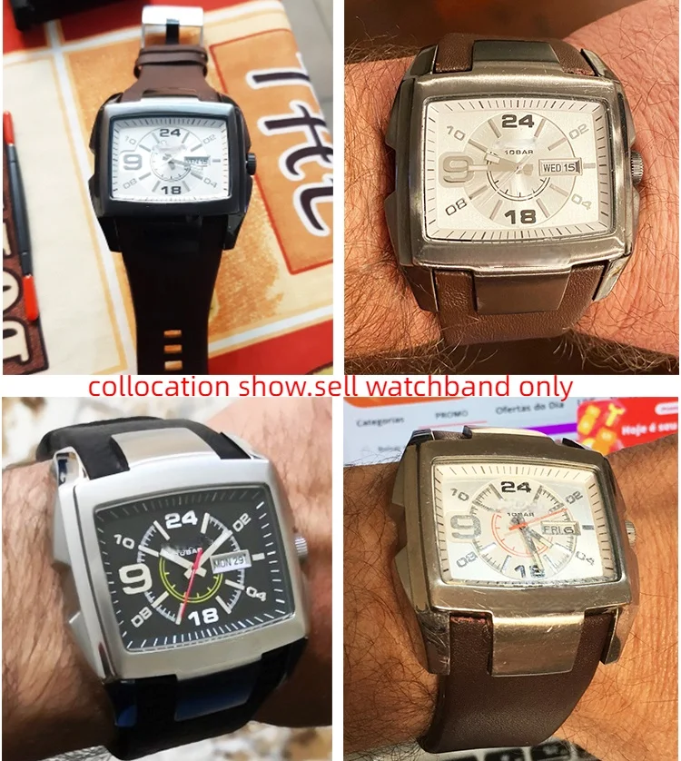 Diesel Cinturino Di Ricambio Originale DZ 1618 In Pelle | 28 Mm, Marrone, Con Barrette A Molla, Per Orologi Uomo