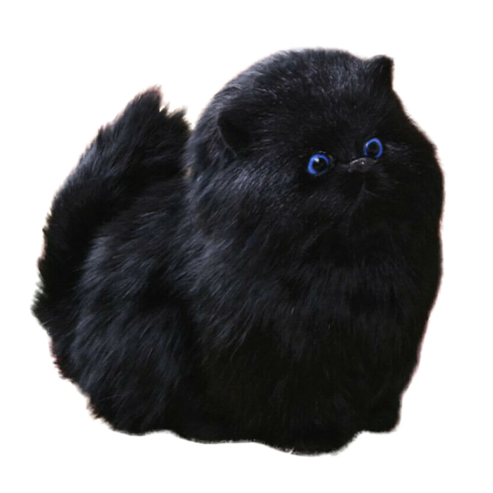 Long-haired cat plush with sound feature