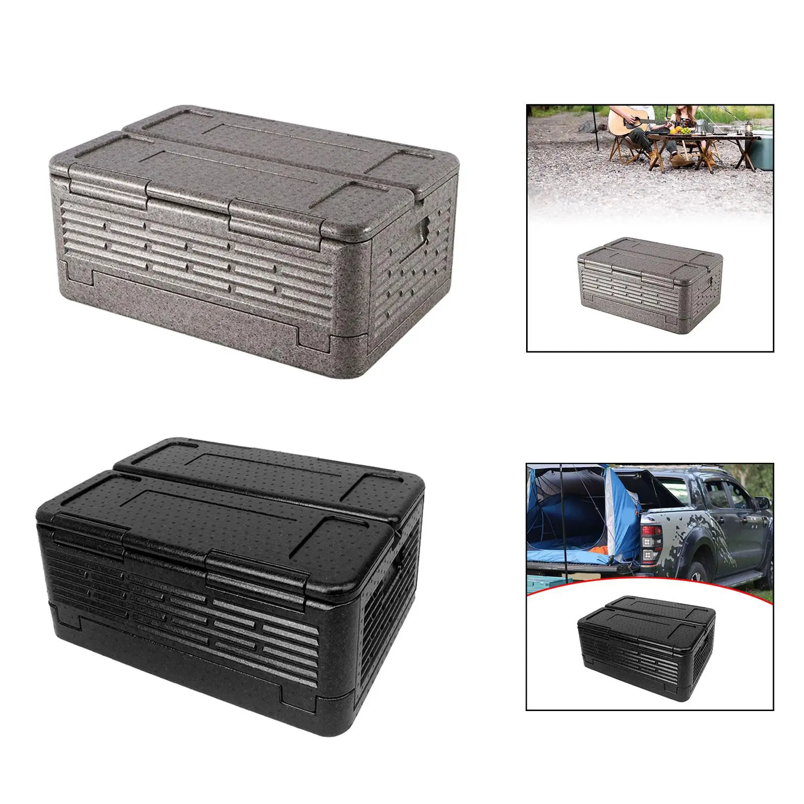 Portable Insulated Food Cooler Box Waterproof Foldable Cooler Foam Chest Thermal Box for Outdoor Camping Picnic Food Delivery