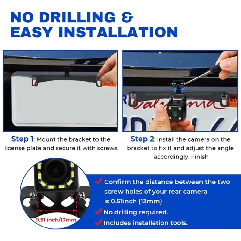 

Car Rear View Camera Holder DVR Parking Camera Back Up Metal Mount (Bracket Only)