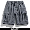 Summer Men Cargo Multi Pocket Shorts Men Casual Solid Elastic Waist Beach Short Spring Men Jogger Pants Shorts Male Dropshipping