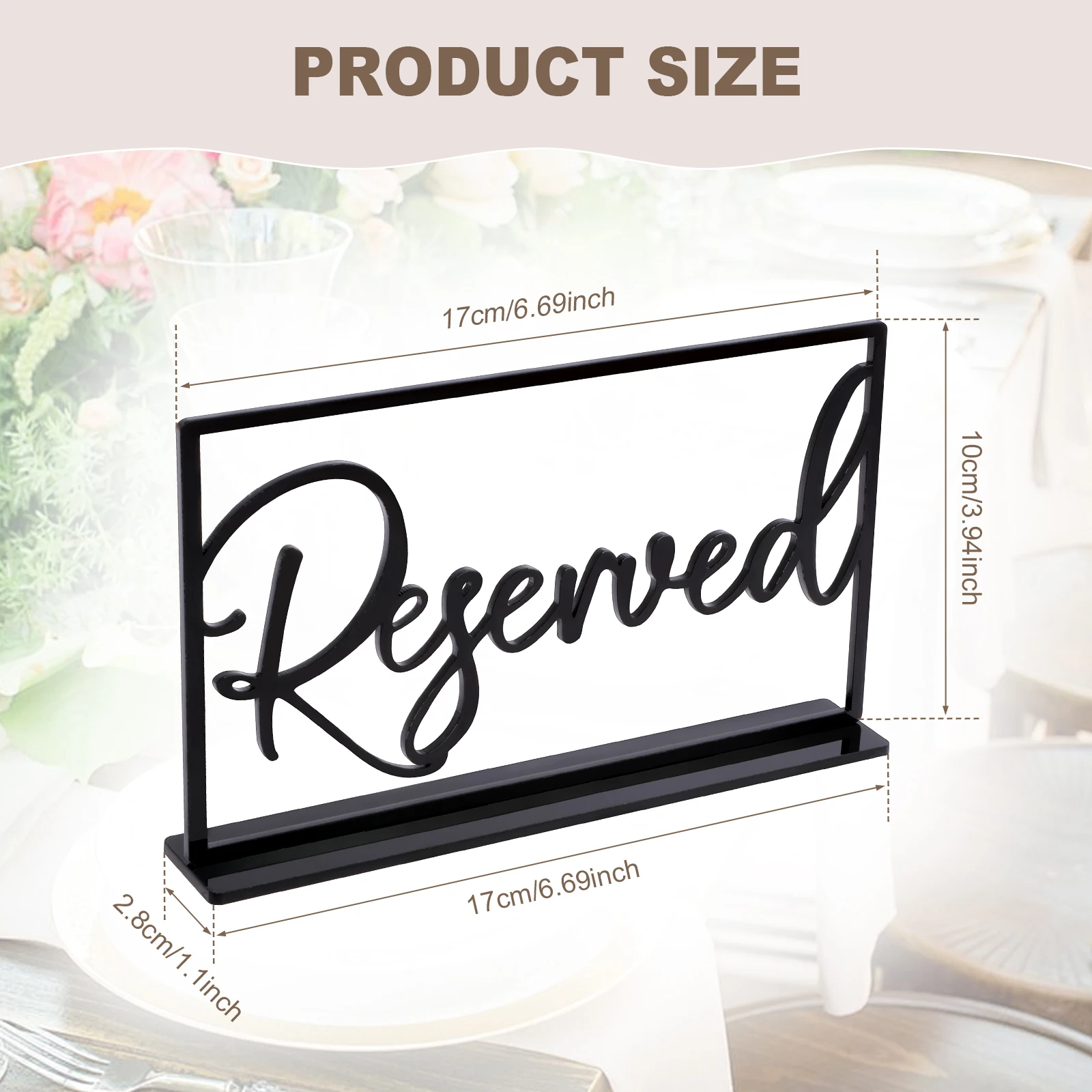 10/40Pcs Acrylic Table Card Sign Hotel Restaurant Reserved Table Signs Reminder Sign For Wedding Birthday Party Decor