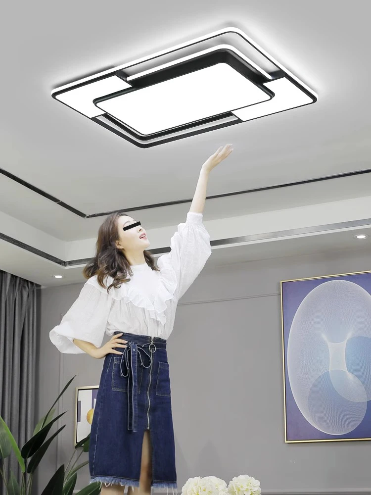 거실 LED 천장 램프, 주방 다이닝 침실 서재 실내 조명, 고정장치 홈 데코, 모던 광택 천장 샹들리에 고휘도 대와트 광원 업그레이드