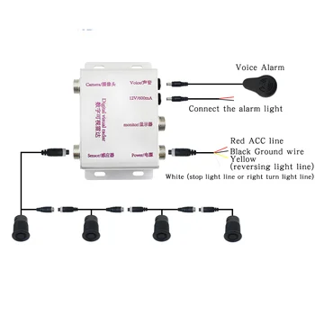차량 레이더 전방 및 후방 백업 리버스 버저, 차량 감지 트럭 주차 후진 센서, 24V