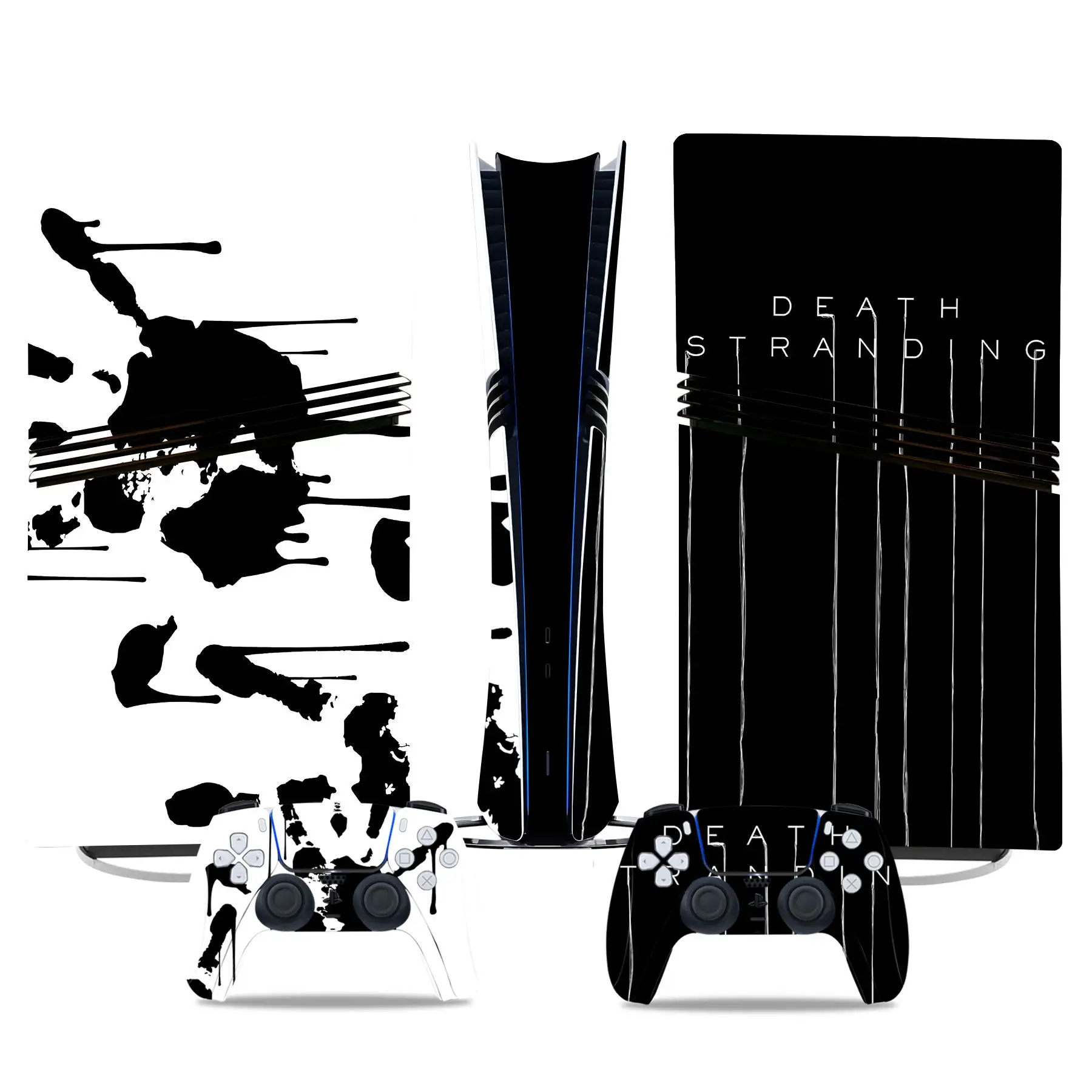 Skin Sticker for PS5 Pro Digital Edition Vinyl Decal Full Skin Cover Protective Wrap for Console Controller