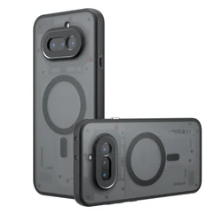 Magnetic Wireless Charging Shockproof Case with Translucent Matte Finish for Nothing Phone 4A (Black)