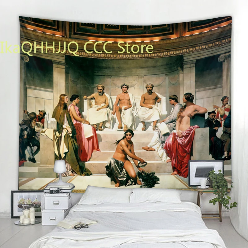 

World Famous Paintings Decorative Tapestry Mandala Bohemian Tapestry Art Deco Blanket Curtain Hanging Living Room Bedroom