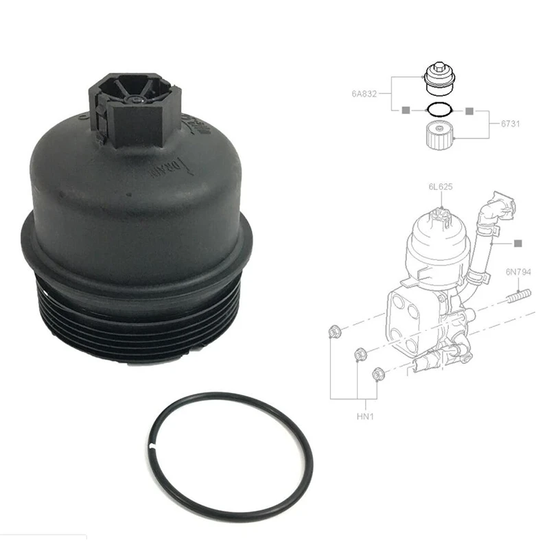 Coperchio Filtro Olio In Alluminio - Compatibile Con Ford Focus/Mondeo/Transit E Citroen (1303477, 1103L7)