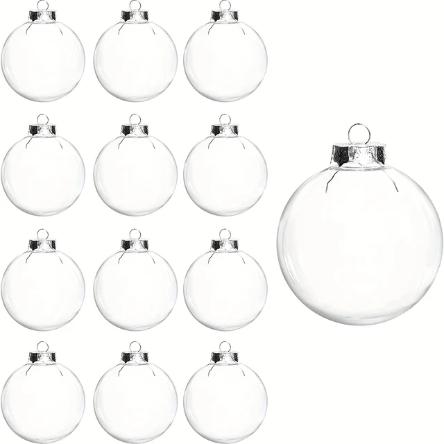 40 Pack Clear Fillable Ornaments Balls,Clear Plastic Christmas  Ornaments,Craft Plastic Ball Ornament with 3 Size for Christmas,Wedding,DIY