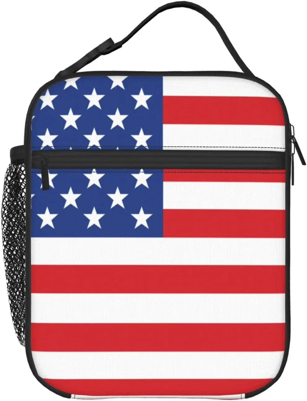 

American Flag Thermal Lunch Bag For Women Men Insulated Lunch Tote Reusable Cooler Bag for Office Work Picnic Travel