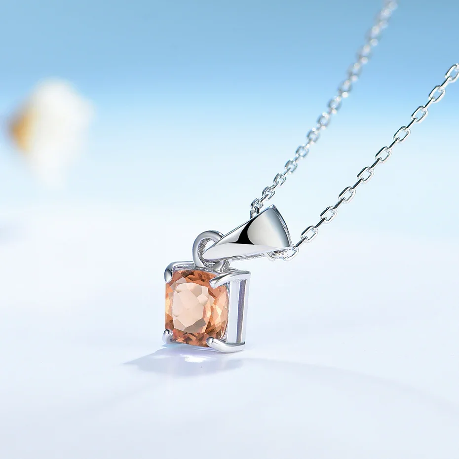 Pendant Necklace Silver Necklace Kuololit Diaspore Gemstone Pendant for Women Solid 925 Sterling Silver Cushion Emerald Gemstone Engagement Fine Jewelry No Chain