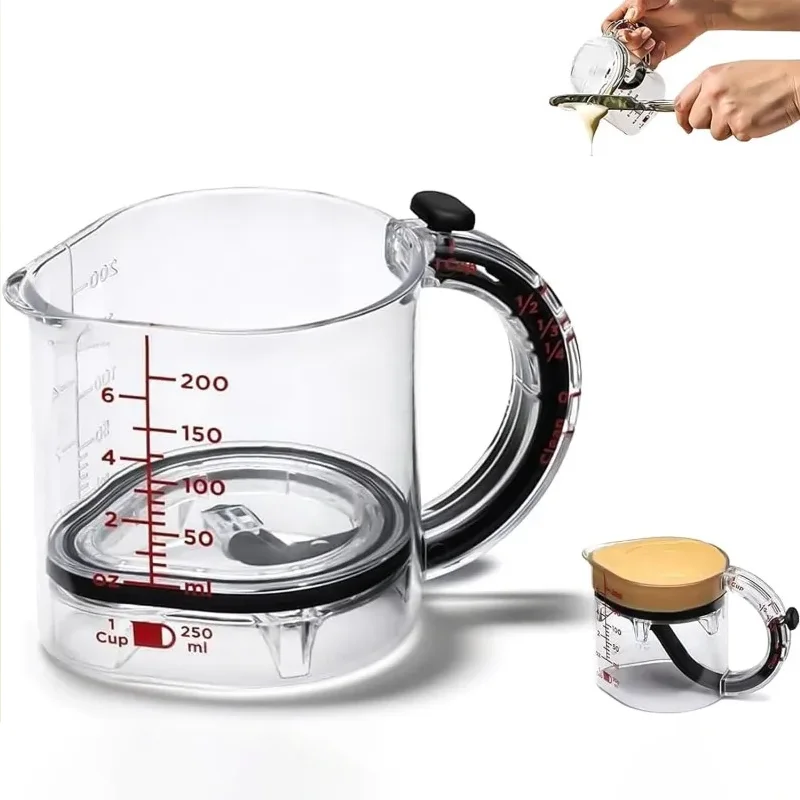 Misurino da 100 ml, 4 pezzi, piccoli, mini misurini per ml, plastica trasparente, resistente al calore per laboratorio, detersivo, cucina, cottura