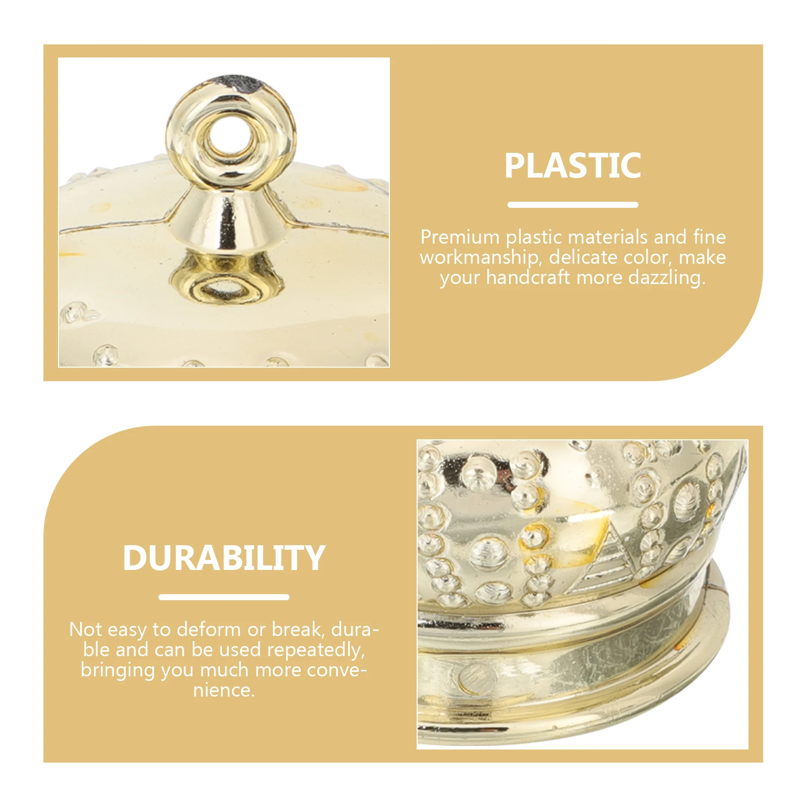 50pcs 골든 실버 플라스틱 볼 캡 공예 장식 액세서리 DIY H 만든 장난감 펜던트 교수형 서클 용품