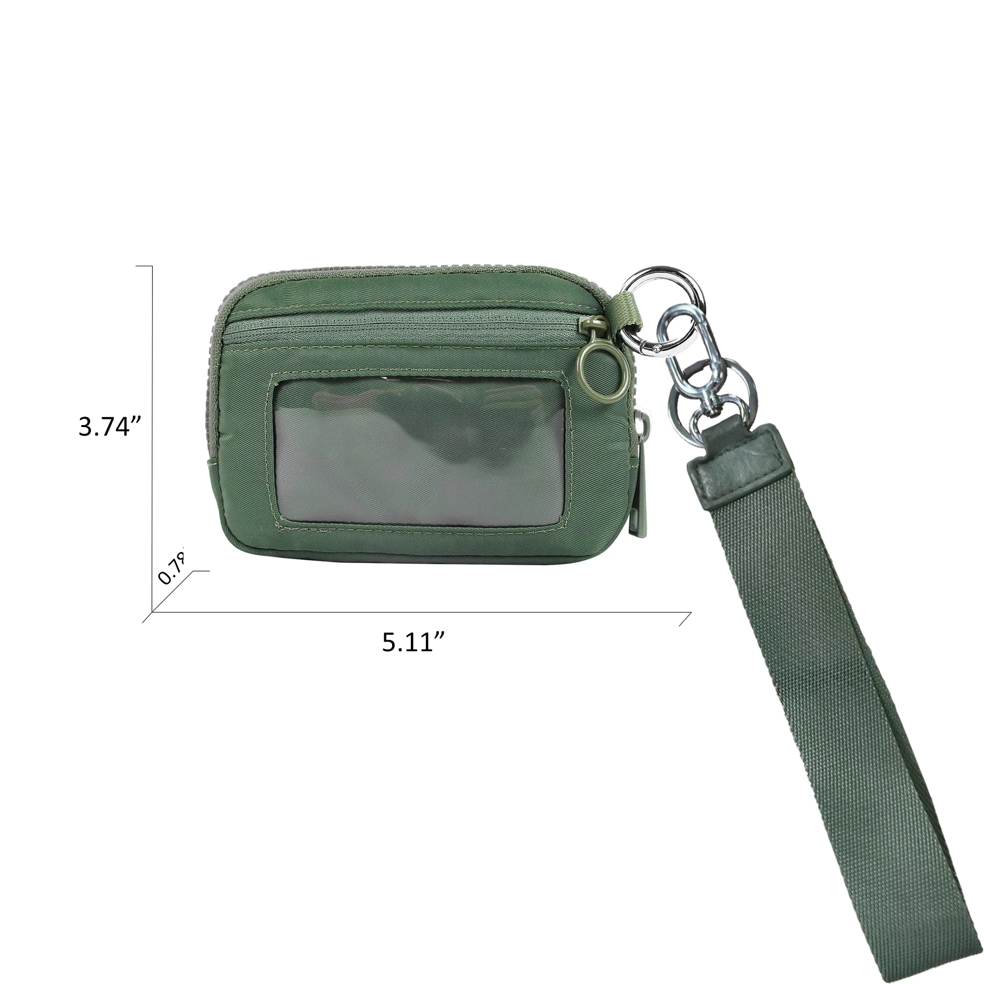 thumbnail image 1 of Cartera con llavero para mujer The Iris Wallet, billetera con cremallera, resistente al agua, de nailon, para tarjetas, con ventana transparente para identificación, 1 of 5