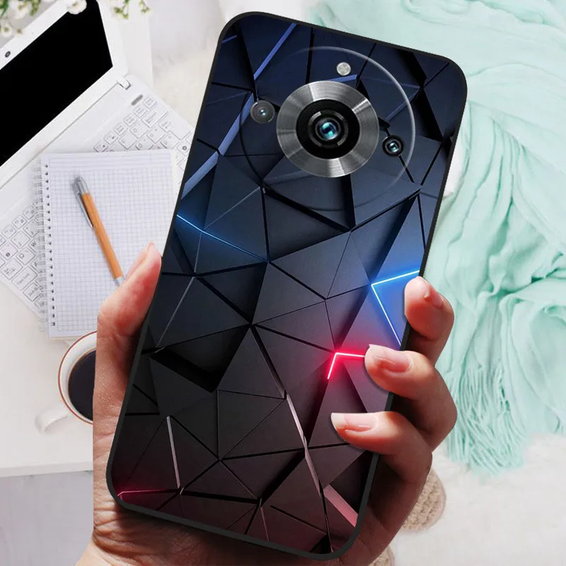 Black Silicone Bumper Case with Wolf and Lion Design - Soft TPU Covers