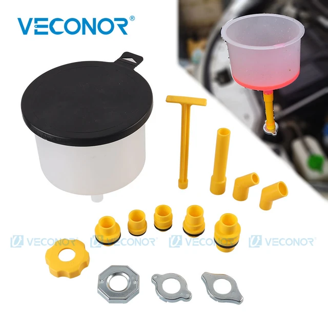 No-Spill Coolant Funnel Kit Spill Free Radiator Coolant Filling Funnel  15pcs Antifreeze Funnel Bleeder With Adapter Car Accesory - AliExpress