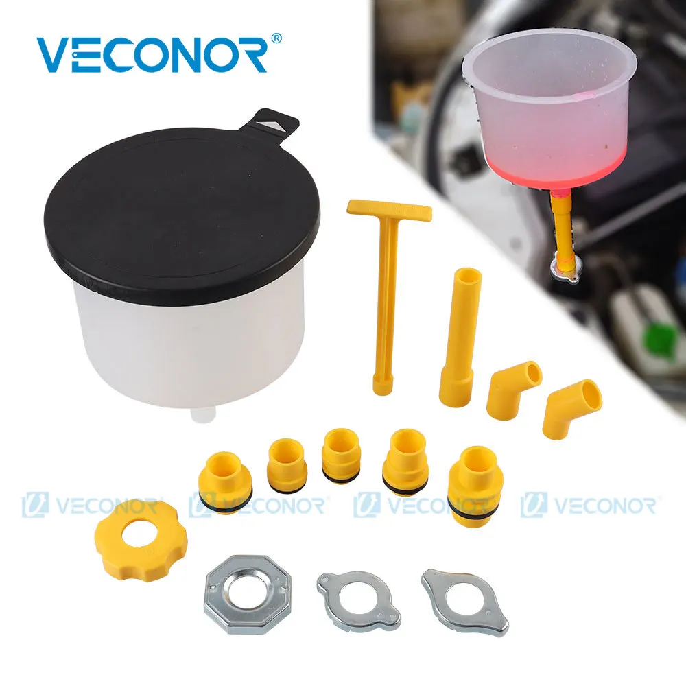 Car Radiator Coolant Filling Funnel Kit Plastic Funnel Set for