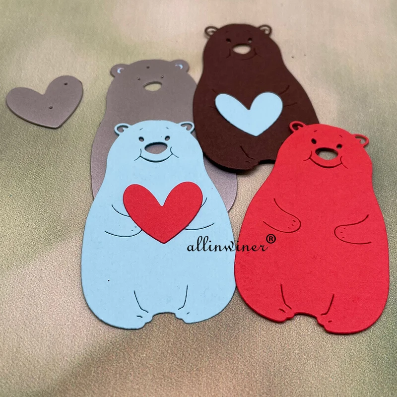 Herz umarmung bär Metall Schneiden Stirbt Schablonen Für DIY Scrapbooking Dekorative Präge Handwerk Stanzen Vorlage