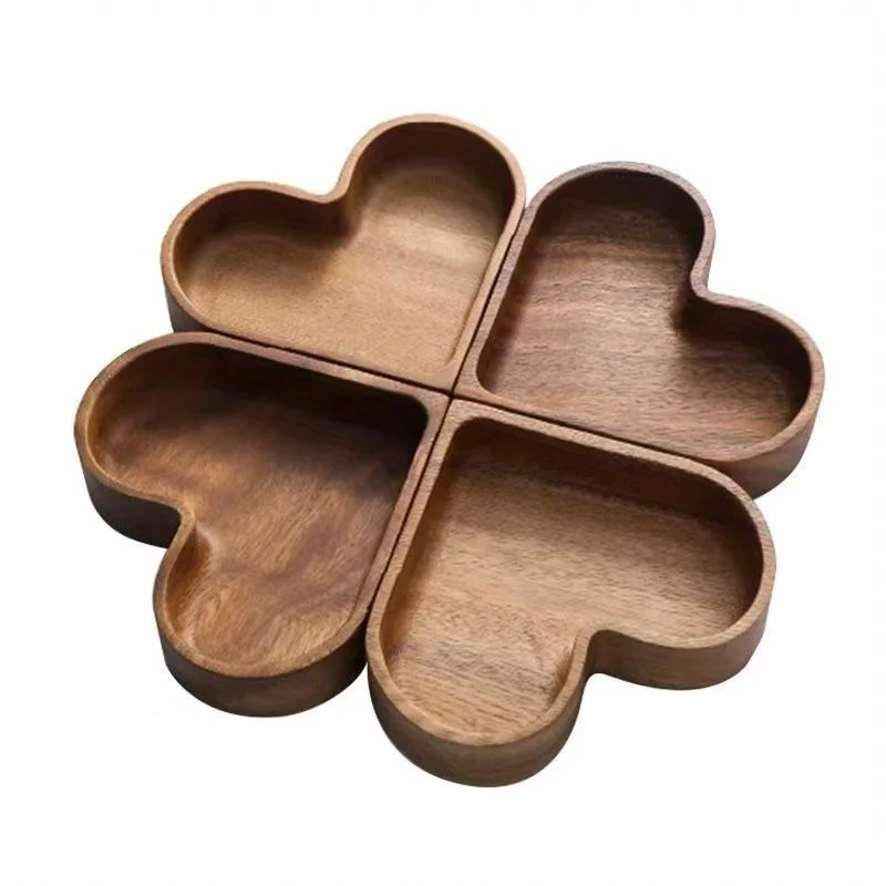 Heart Shaped Plates Dessert Trays Sushi Serving Tray Candy Dishes Decorative Wooden Pallets Decorate Valentines Day Candy Dish 5