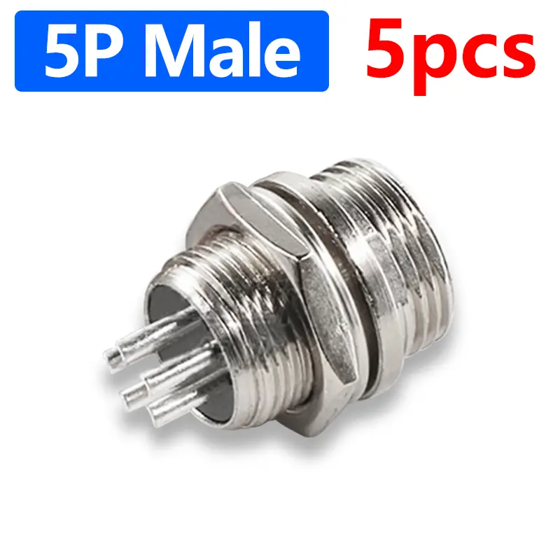 5pcs GX12 Aviation Connector 2 3 4 5 6 7 Pin Male Female M12 Connector Aviator Plug Socket image 12