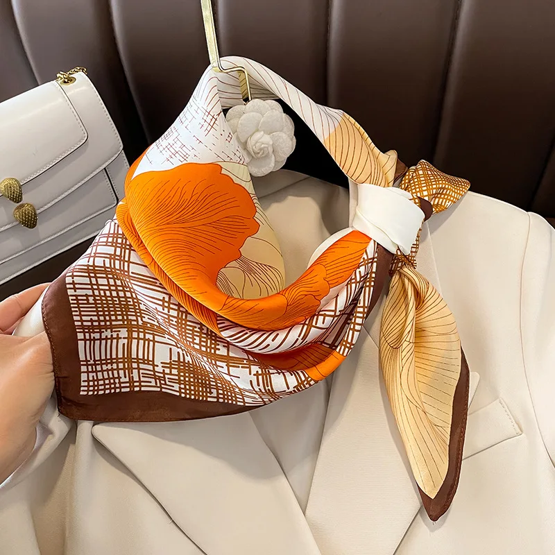 Luxury Silk Shawl Square Scarf for Women Horse Print hijab Fashion Wraps Neckerchief Female 70*70cm Handkerchief Bandana Girl 6