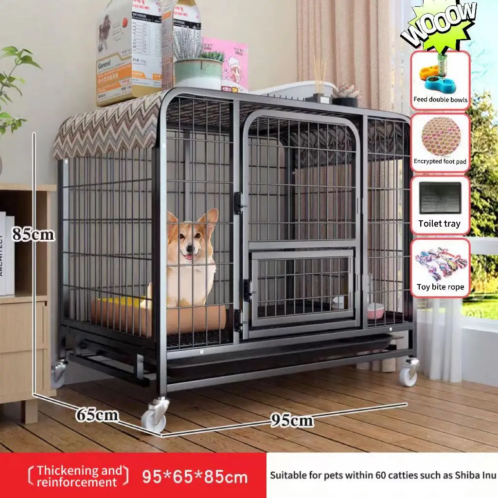 Collapsible Pet Cage Square Tube Dog Cage Mediumsized Dog Teddy