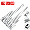 1/4 3/8 1/2 Socket Ratchet Wrench Extension Bar 50/75/100/125/150/250mm Long Bar Steering Sleeve Connecting Rod Accessories 1